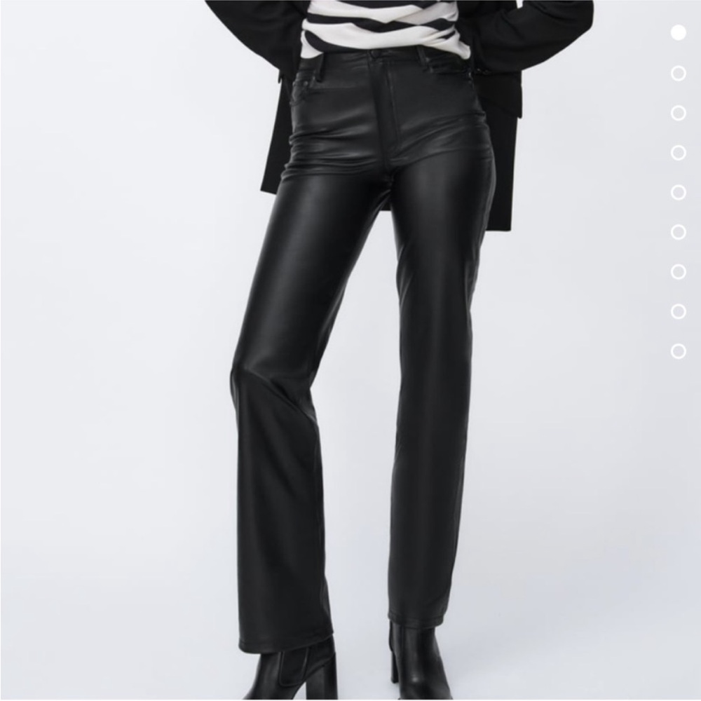 NWT Zara 90s wide leg leather pants